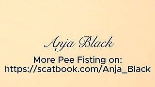 German Mistress Piss & Rough Anal Fisting - Slave Training BDSM with Anja Black