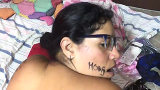 Stepbrother pierces his stepsister's ass for the first time