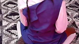 18 Year Old College Slut with Braided Hair Intimate Pillow Riding