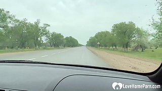 Beautiful babe gets fucked in my car