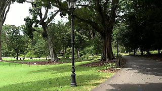 Hitch hiking teen outdoor public fuck in this hd video