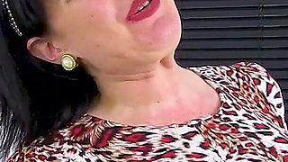 English MILF Janey Feels Naughty Today in Leather Boots and Red Lingerie