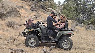 Amateur couple went out quad biking and stop for a quickie