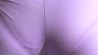 MILF with Fit Ass in Leggings Teases Visible Panty Line