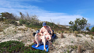 Sunscreen & Sea Breeze. Nude Couple Beach Day in Uruguay