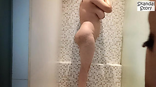 After Fucking Immediately Taking a Shower Together While Blowing