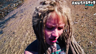 Outdoor Beach POV Blowjob - Sloppy by the Waves