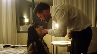 Brunettes Seth & Charlotte in hot missionary action at a steamy hotel room