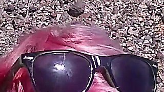 Outdoor Blowjob at the End of a Naked Hiking & Pee
