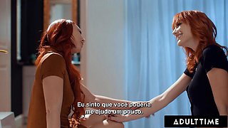 ADULT TIME - Aidra Fox Seduces Bestie Kenna James For ROMANTIC LESBIAN FUCK! PORTUGUESE SUBTITLES: Porn