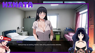 I spy on HINATA while she EXERCISES in the HOSPITAL with a gown and bathrobe, everything is transparent
