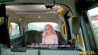 Faux cab - pink haired wonder banger gets her pussy creampied