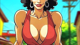 American MILF Cheats: Cartoon Blowjob While Husband at Work