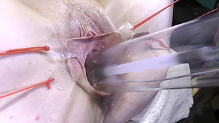 Far Spread Pussy Close up Fucking with Lamp 1000watt