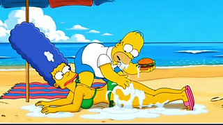 Beach Bitch 2: Pussy Full of Cum. Cartoon Simsons Parody.