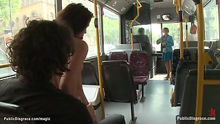 Niki Sweet And Zenza Raggi In Handcuffed Euro Humped In Public Bus