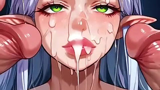 Elf Orgy: Surrounded by Cocks, Triple Blowjob, Gangbang Penetration & Massive Bukakke Facial