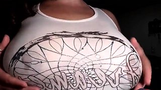 Sexy Milf Squeezes her Lactating Tits BBW