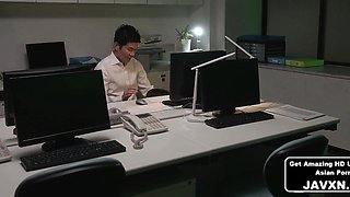Beautiful Japanese Teen Gets Horny At The Office