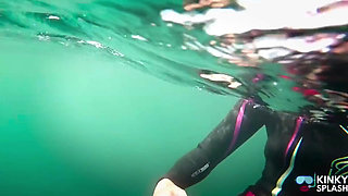 Diving in My Shiny Two-piece Wetsuit