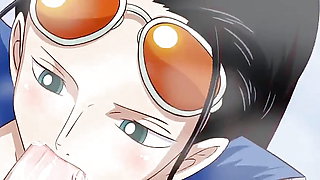 Nico Robin Gives Head to Hermaphroditis Nami by Foxie2k