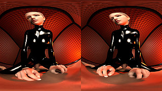 Mistress in Black Latex - POV Cowgirl