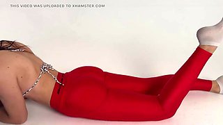 Skinny Lady69s Yoga Legs in Tight Red