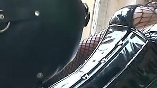 Making a guy suck my strapon outdoor