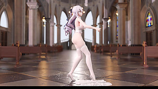 [mmd] Weak Sound Good Kiss Hollow Erotic Underwear Thong Opening White Silk Wedding Dress