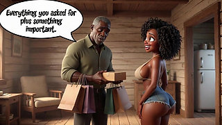 The Young Woman Who Seduced For Gifts And Passion In The Reformed Wooden Home (AI generated)