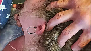 Anisleigh  getting warmed up on a pool table in view of the highway