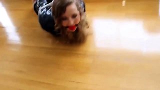 Blonde is tied and gagged by an Intruder
