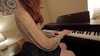 Music Is Fun When a Student Has No Panties - Piano Lessons - Sex with Teacher - Sex Therapy