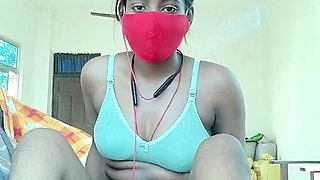 Hot and Horny GF Masturbation Hard with Her BF Voice and Moaing Loudly in