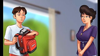 Helen's new corset in the summertime saga - gameplay action