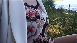 French Milf swallows a huge cock right on the street