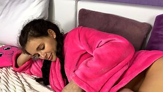 Amateur student blowjob on the balcony pov