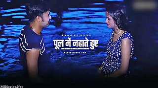 Indian beauty captivates with sultry, poolside passionate allure