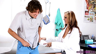 Doctor's Orders: Brunette MILF Julia Ann and Petite Stepsister Sandra Luberc Give Tyler Nixon a Hard Threesome Exam - Blowjob, Cowgirl, Doggy Style