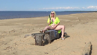 Cucumber or Cock - Risky Fuck on Beach