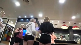 Amateur blonde ass fucked in the cloak room of a night club