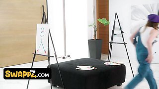 Petite Demi Hawks and Adrianna Jade Swap Big Cocks With Anthony Pierce and Nick Strokes