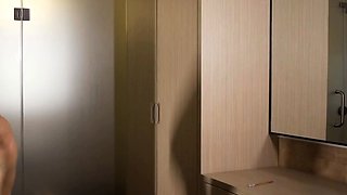 Gorgeous Blonde Teen Tries on Black Lingerie