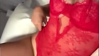 Stance For Rear end In Crimson Lingirie --- Sophie Rain