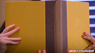 Library Threesome Passion with Mya Mays