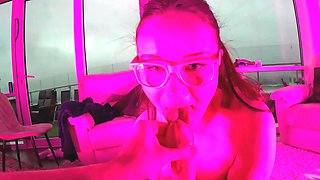 Teen Vanessa Klein's first amateurs only POV blowjob and handjob