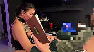 An appetizing girl jumps astride a guy's cock while he is doing his college homework! big ass , pussy