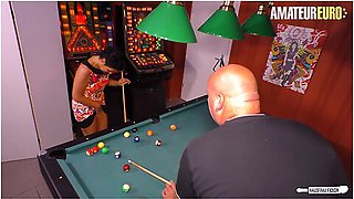Mature Lady Satisfies Husband On The Pool Table