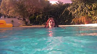 Sabrina Deep Underwater Pool Tease and Dildo Masturbation -