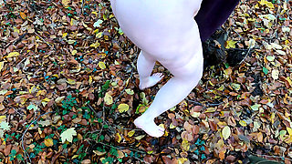She Have to Strip Naked in the Woods - Then Getting Hard Pussy Beating